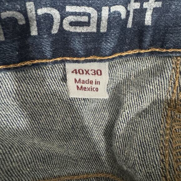 Carhartt Rugged Flex Straight Fit Jeans Men’s 40x30 Dark Wash Workwear - Picture 6 of 8